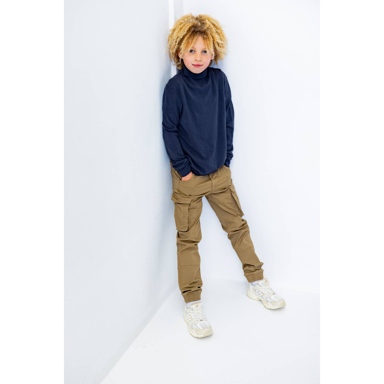 Name it KIDS trui NKMROMIL donkerblauw Sweater Jongens Viscose Opstaande kraag 122 128