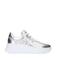 Manfield chunky leren sneakers zilver