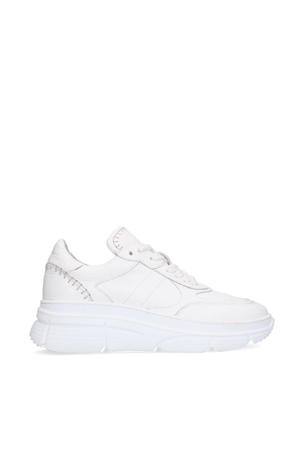 chunky leren sneakers wit
