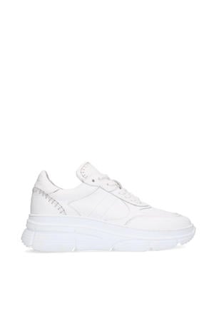 chunky leren sneakers wit