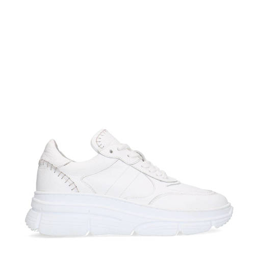 Manfield chunky leren sneakers wit afbeelding