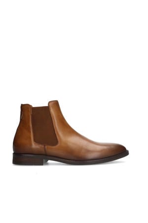 leren chelseaboots cognac
