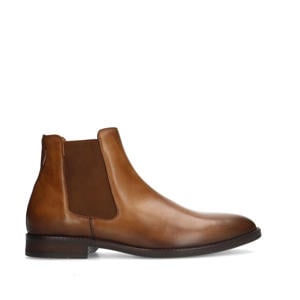 leren chelseaboots cognac