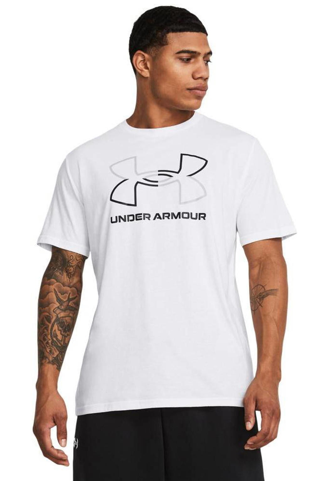 Under Armour sportshirt Core Graphics wit/zwart