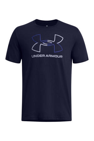 sportshirt Core Graphics donkerblauw/grijs/kobaltblauw