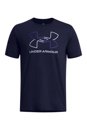 sportshirt Core Graphics donkerblauw/grijs/kobaltblauw