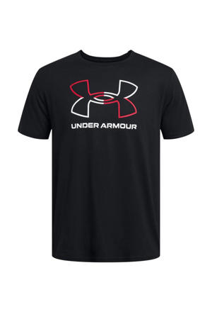 sportshirt Core Graphics zwart/wit/rood