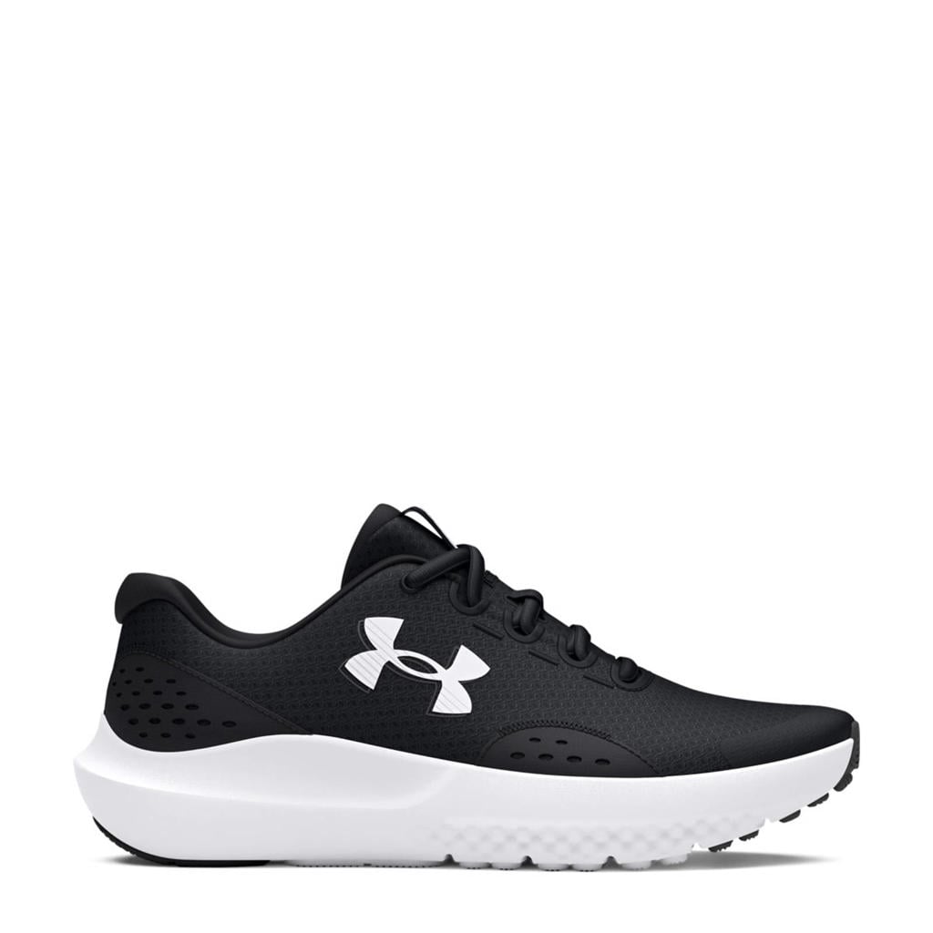 Zwart en witte jongens en meisjes Under Armour Surge 4 fitness schoenen van mesh-pu/voering: mesh/voetbed: eva met veters