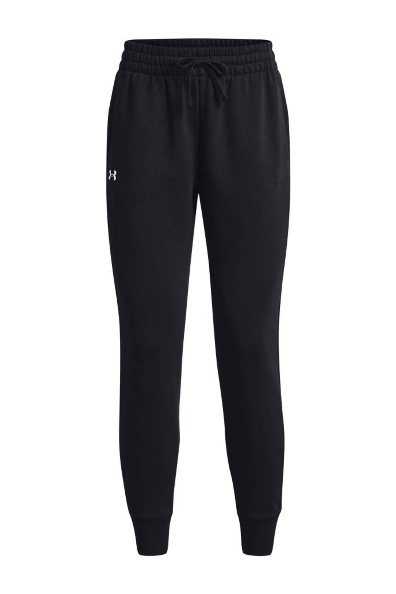 Under Armour joggingbroek Rival Fleece zwart wit wehkamp