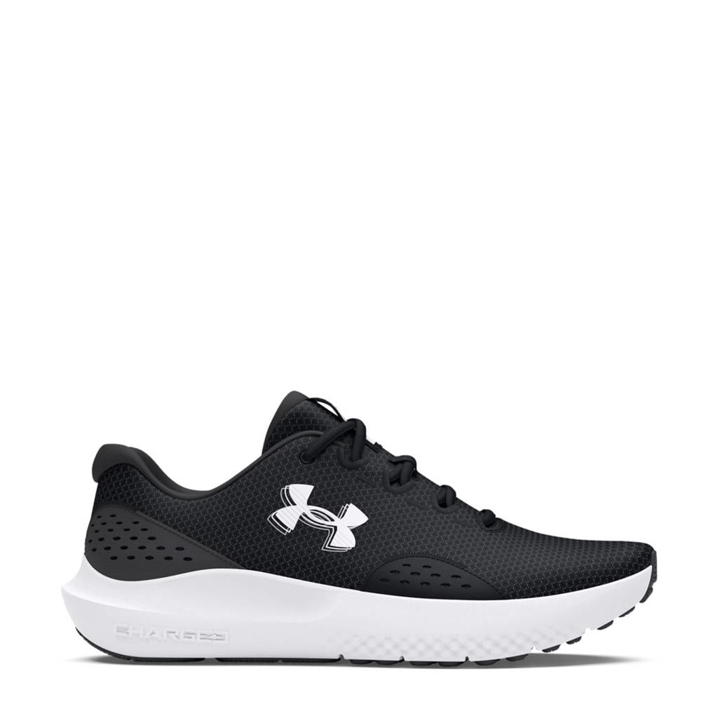 Zwart, wit en antraciete heren Under Armour Charged Surge 4 harloopschoenen van mesh-pu/voering: mesh/voetbed: eva met veters