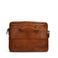 Manfield  16 inch leren laptoptas cognac
