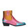 DWRS Austin  leren cowboylaarzen oranje/roze/aqua