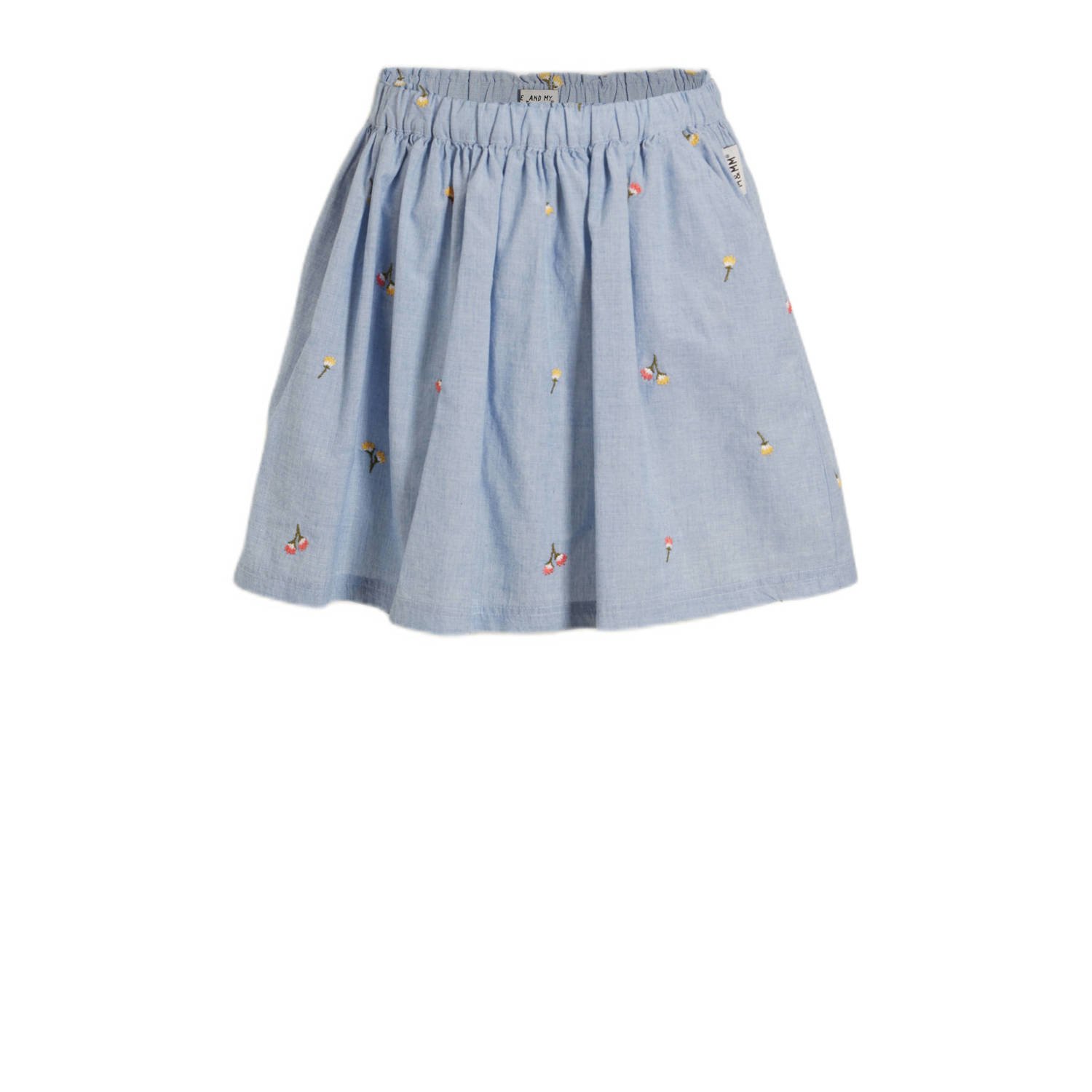 Me & My Monkey chambray rok Pluba lichtblauw Meisjes Katoen Bloemen 164