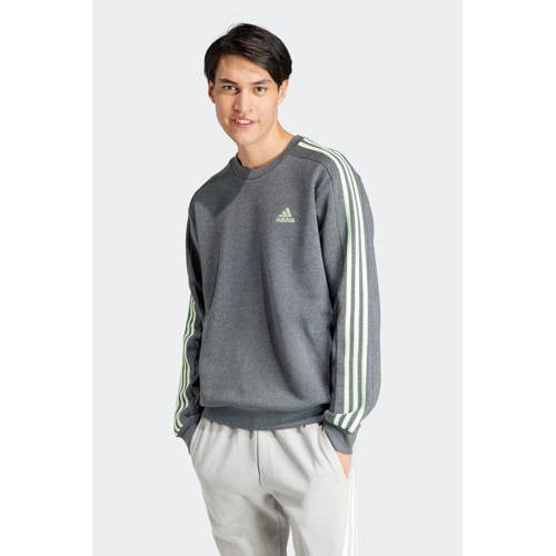 adidas Sportswear fleece sweater grijs/mintgroen