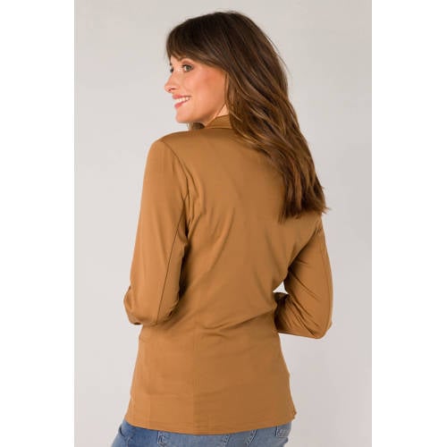 ES&SY getailleerde blazer van travelstof camel afbeelding