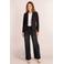 ES&SY getailleerde blazer van travelstof zwart
