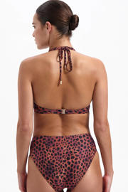thumbnail: Beachlife voorgevormde halter bikinitop bruin/zwart