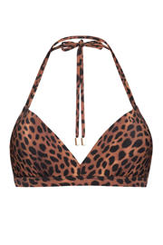 thumbnail: Beachlife voorgevormde halter bikinitop bruin/zwart