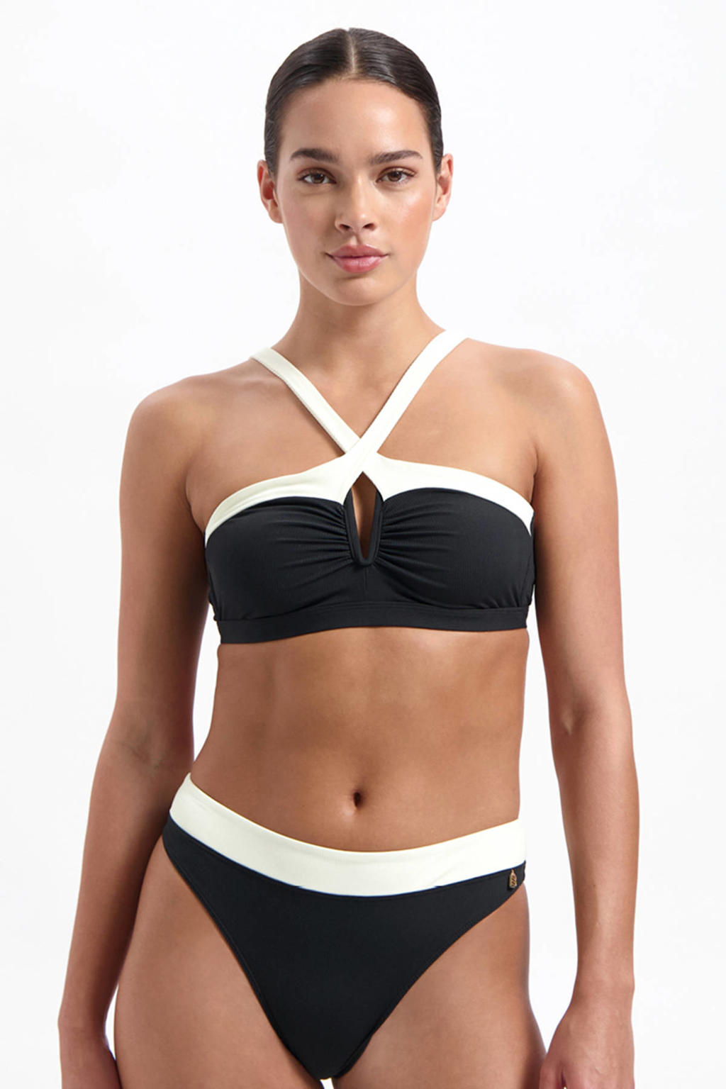 Beachlife brazilian bikinibroekje zwart/ecru