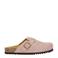 Scholl suède clogs lichtroze