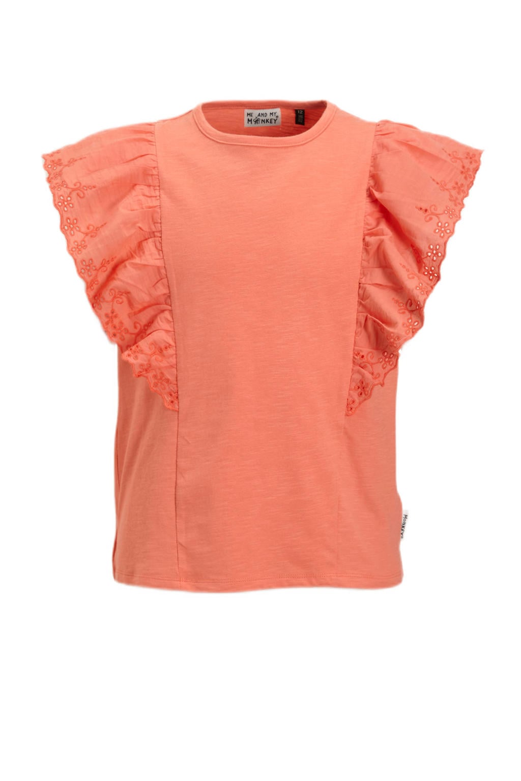 Oranje meisjes Me & My Monkey T-shirt Priyanka van katoen met korte mouwen en ronde hals