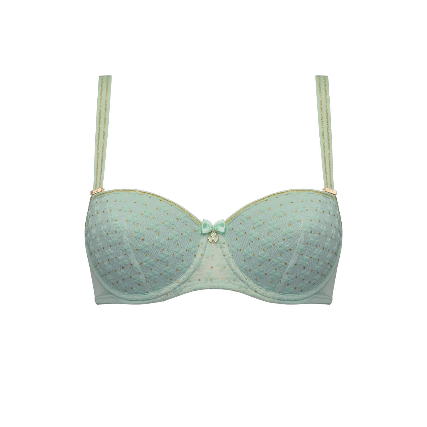 Marlies Dekkers lucky clover balconette bh wired padded green clover and gold