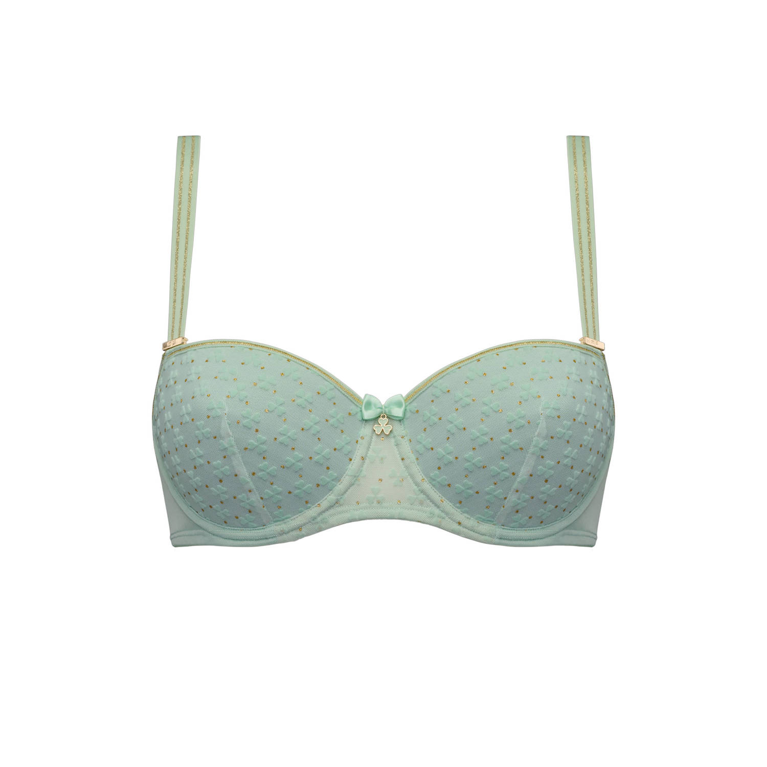 Marlies Dekkers lucky clover balconette bh wired padded green clover and gold