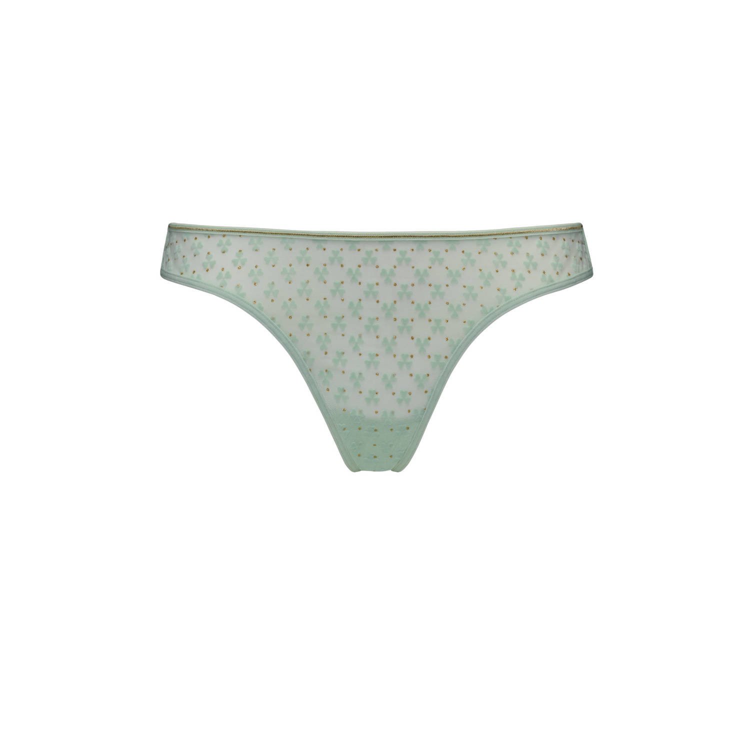 Marlies Dekkers lucky clover butterfly string green clover and gold