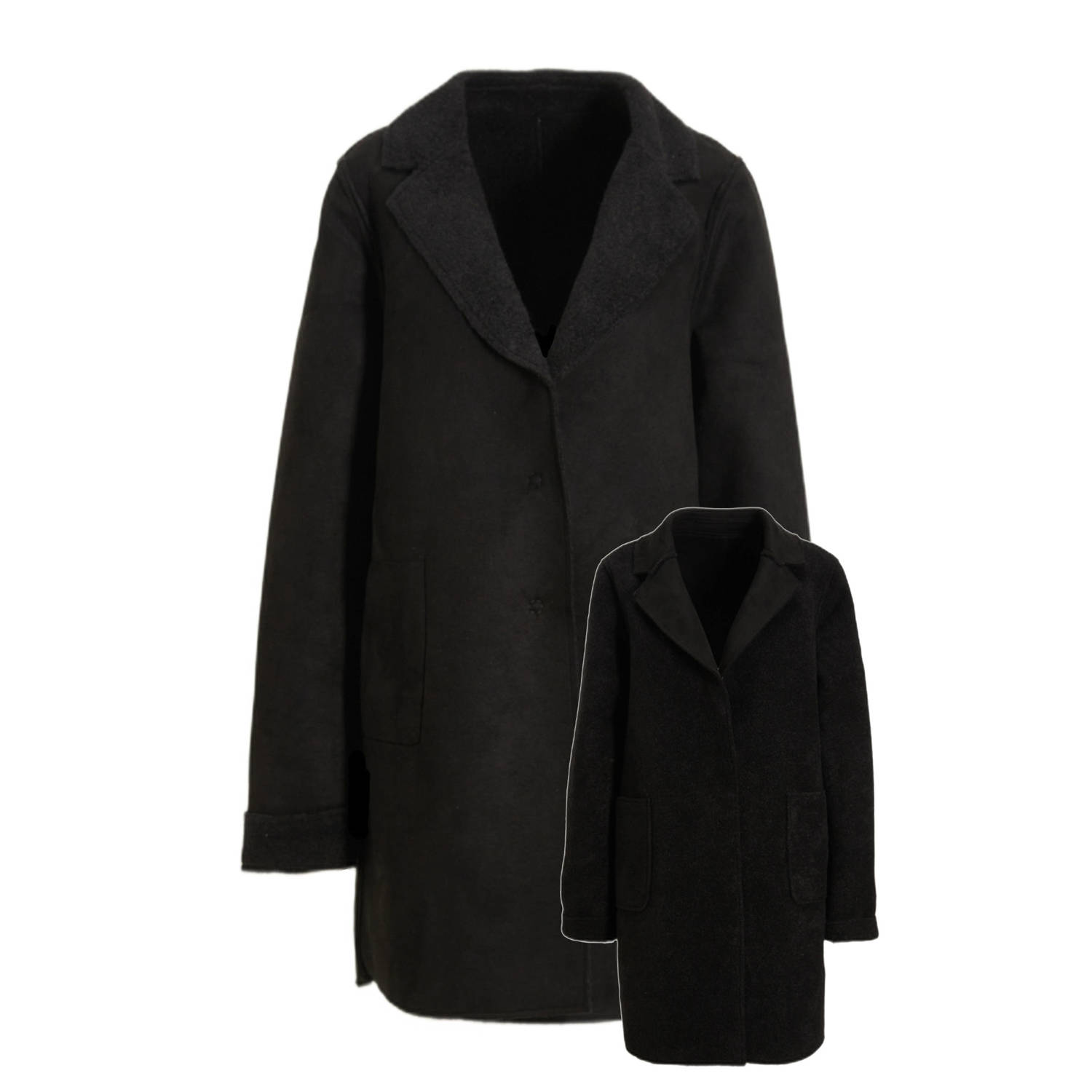 NUKUS reversible lammy coat winterjas Minte zwart