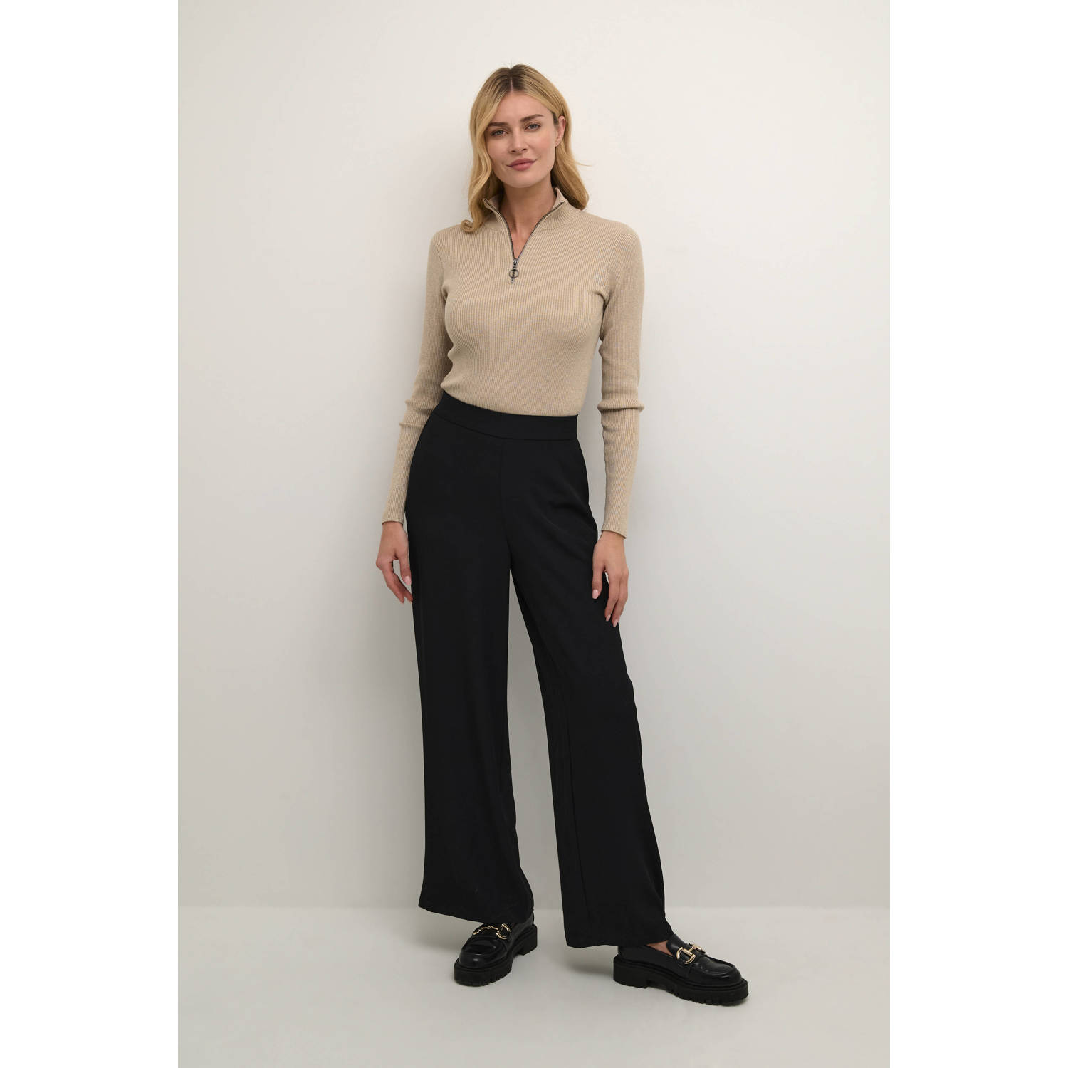 Kaffe wide leg pantalon zwart