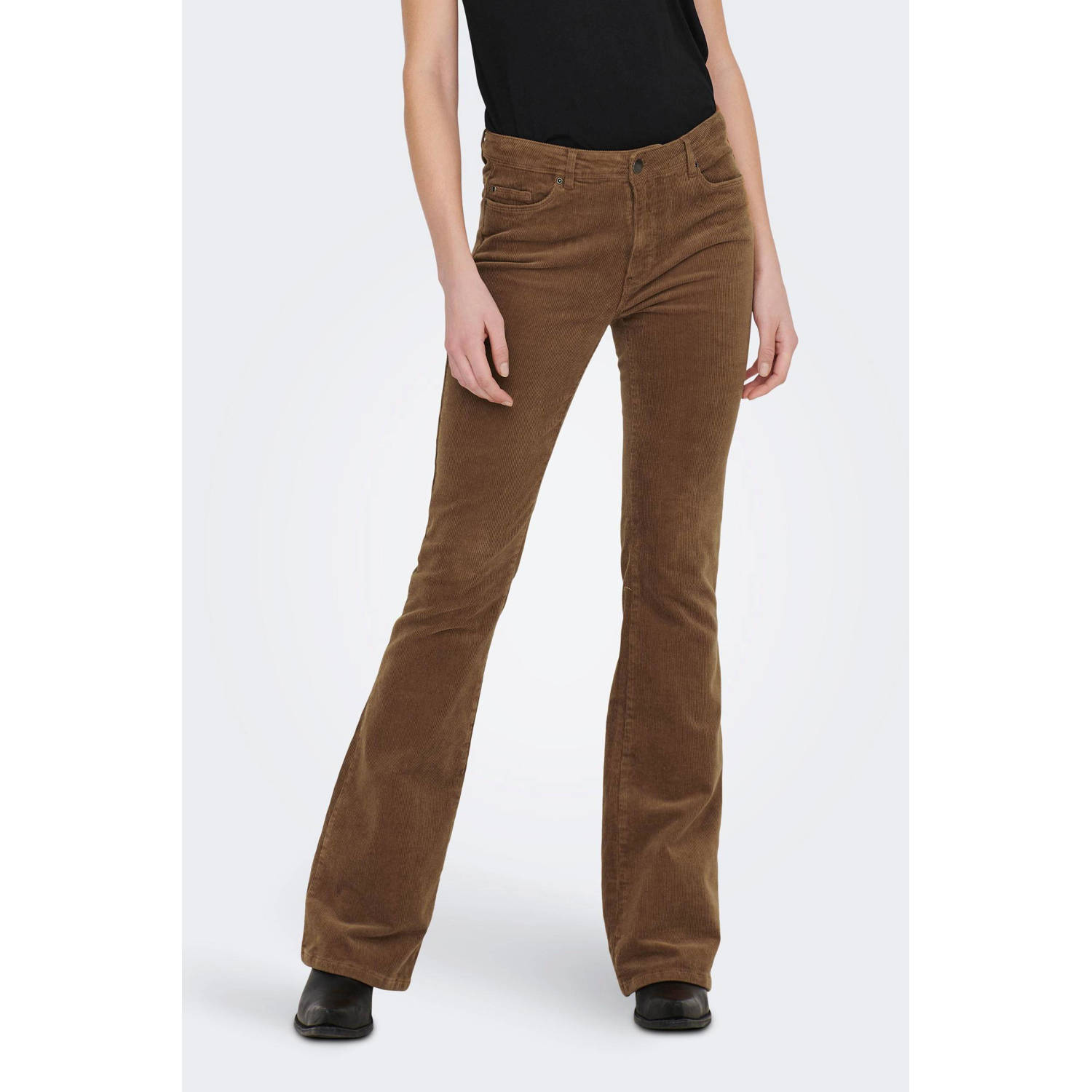 ONLY corduroy flared broek ONLMARTHA bruin