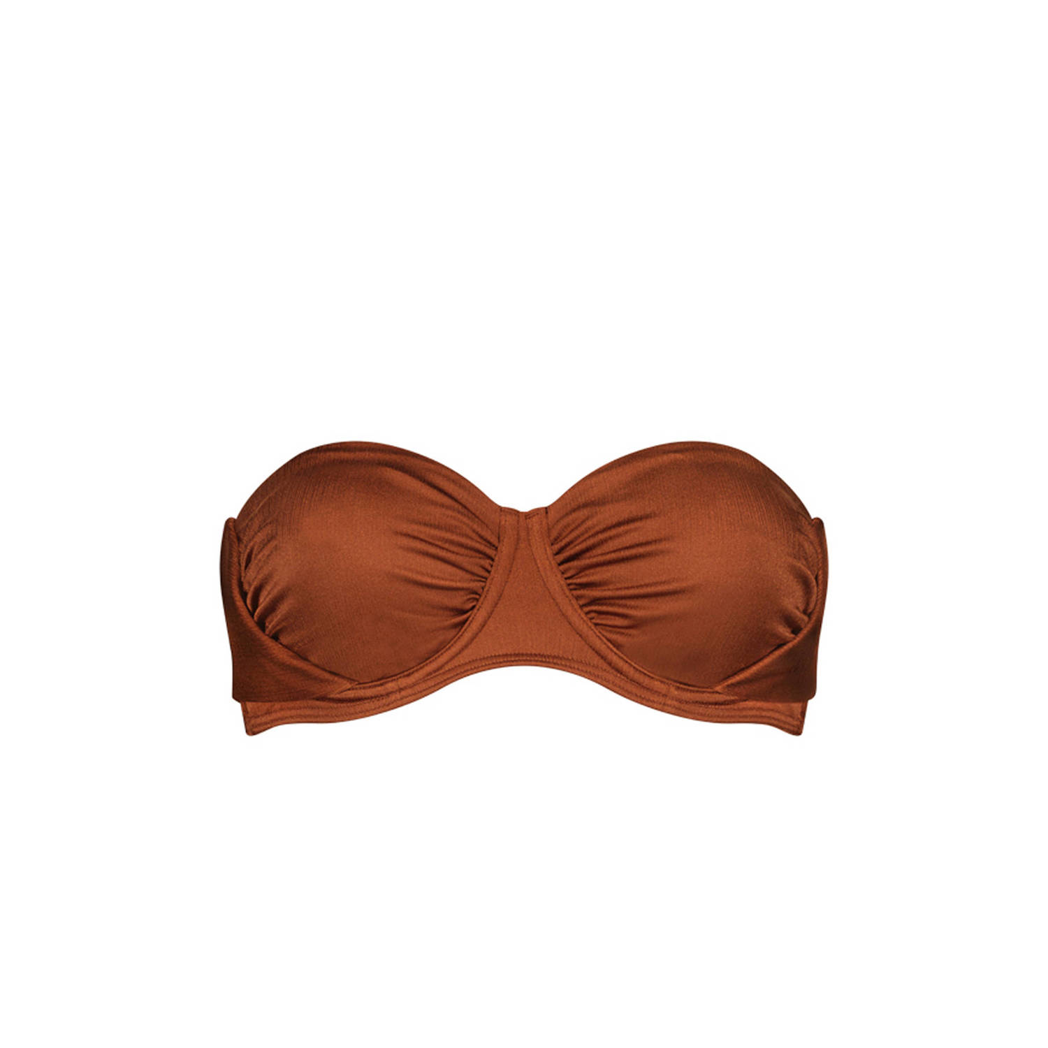 Cyell niet-voorgevormde strapless halter bikinitop brons