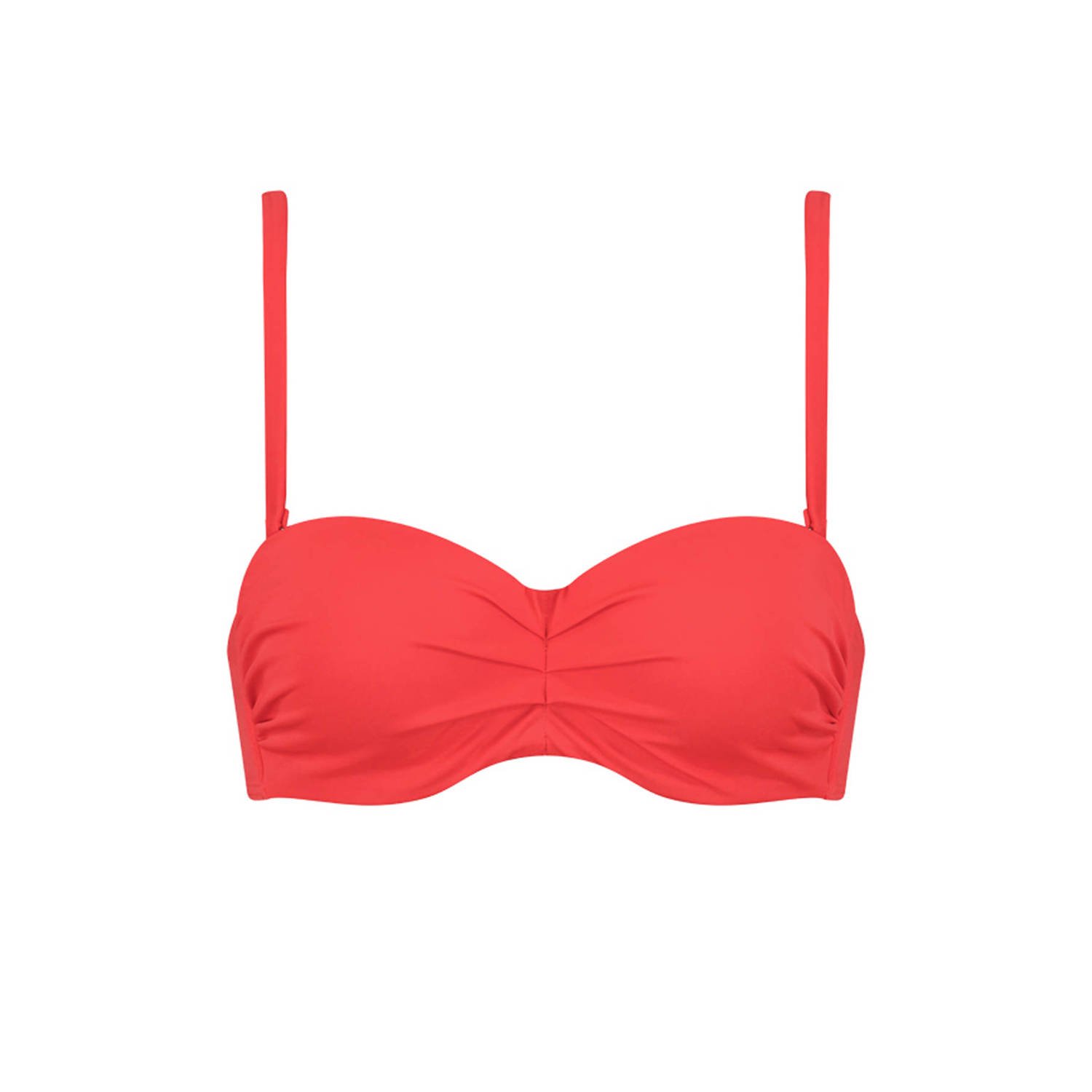 Cyell voorgevormde strapless bandeau bikinitop koraal