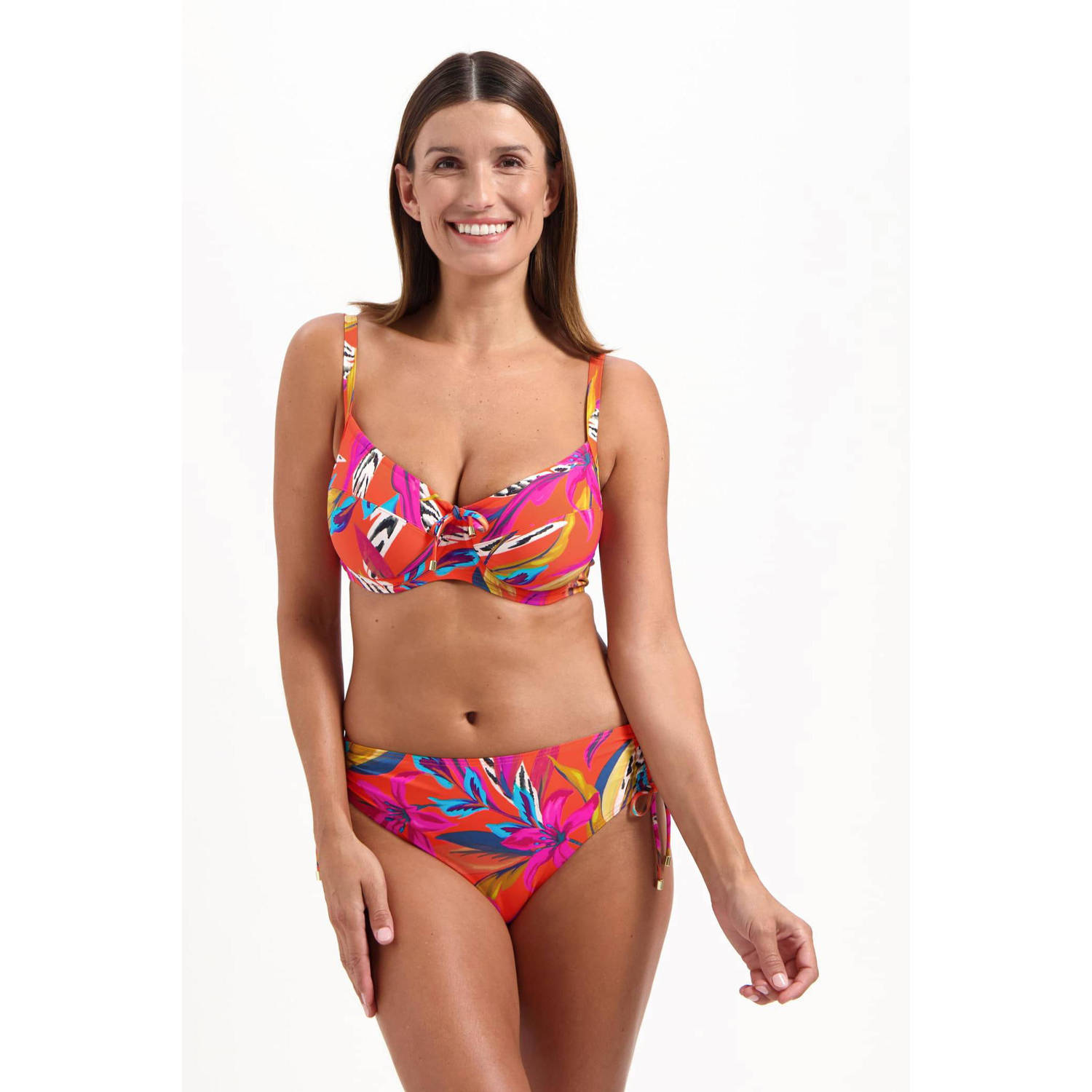 Cyell high waist bikinibroekje oranje multi