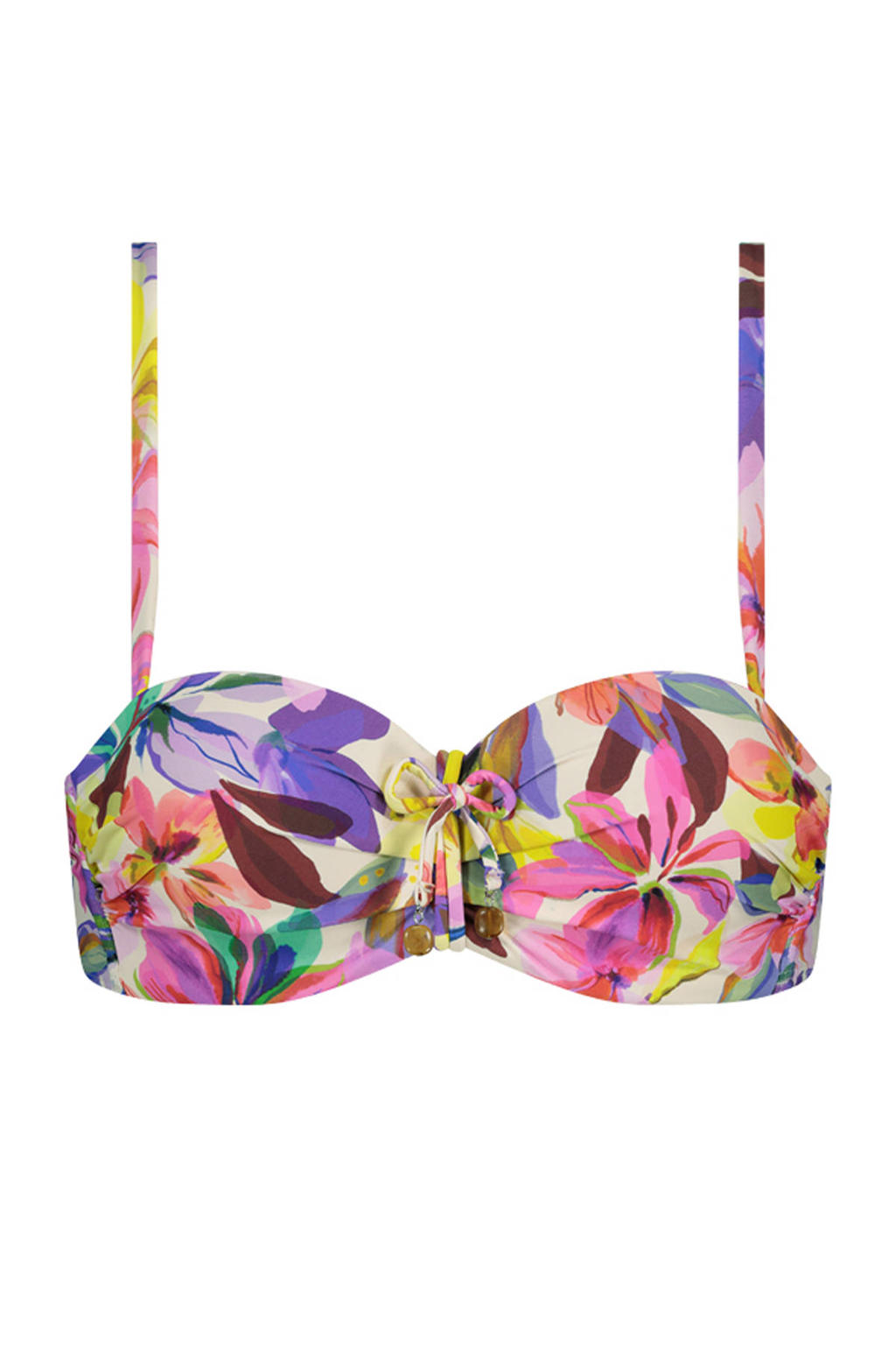 Cyell voorgevormde strapless bandeau bikinitop roze/multi