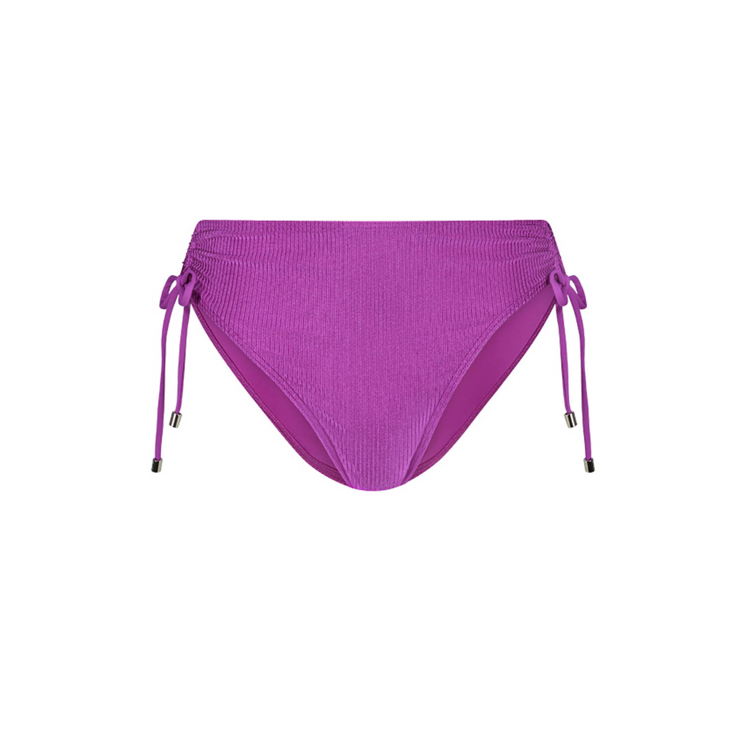 Cyell high waist bikinibroekje met ribstructuur fuchsia