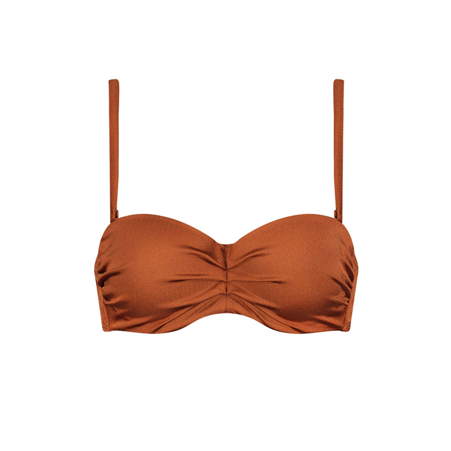 Cyell voorgevormde strapless bandeau bikinitop brons