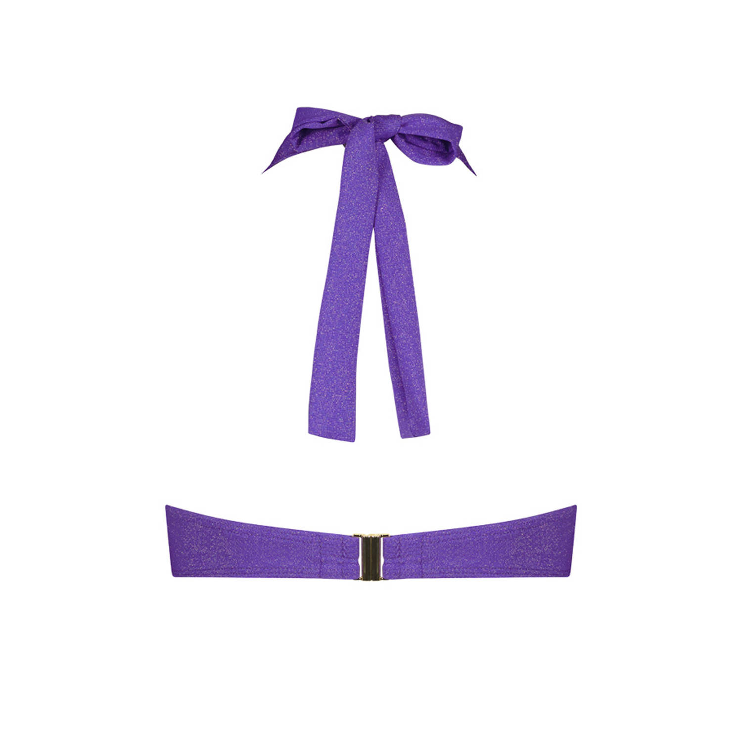 Cyell niet-voorgevormde halter bikinitop met lurex paars