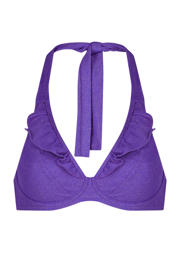 thumbnail: Cyell niet-voorgevormde halter bikinitop met lurex paars