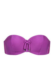 thumbnail: Cyell voorgevormde strapless bandeau bikinitop met ribstructuur fuchsia