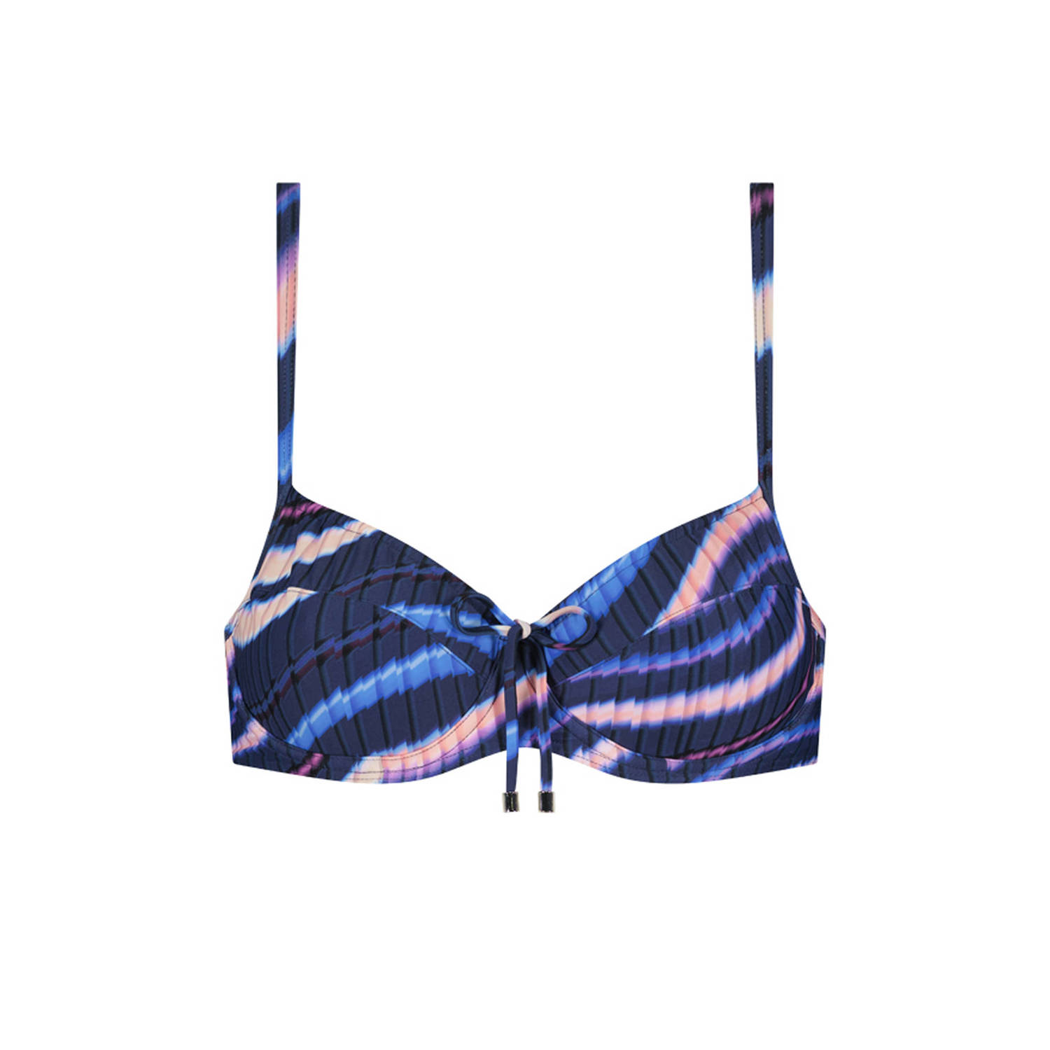 Cyell niet-voorgevormde beugel bikinitop donkerblauw multi