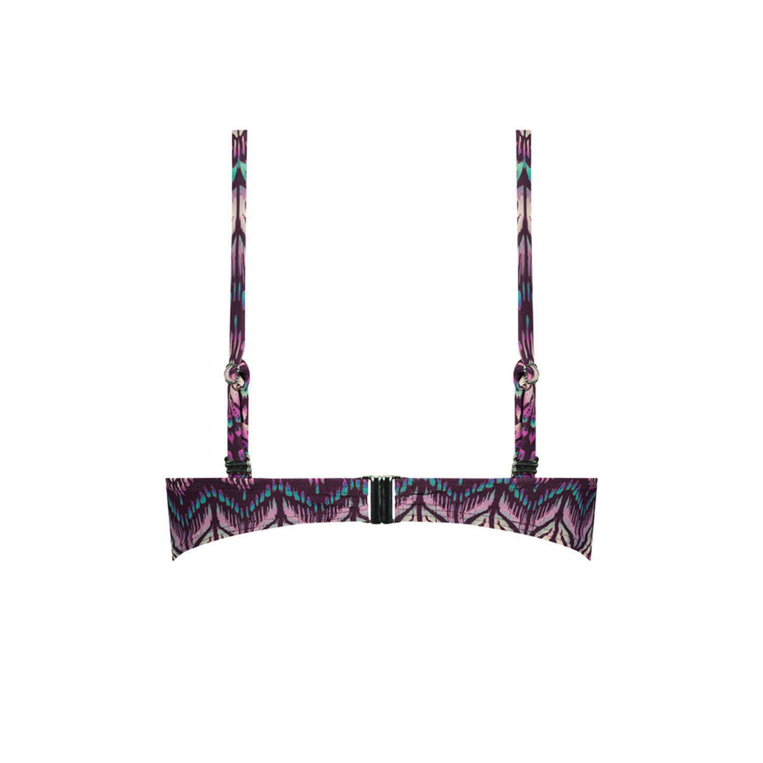 Cyell voorgevormde strapless bandeau bikinitop paars multi