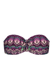 thumbnail: Cyell voorgevormde strapless bandeau bikinitop paars/multi