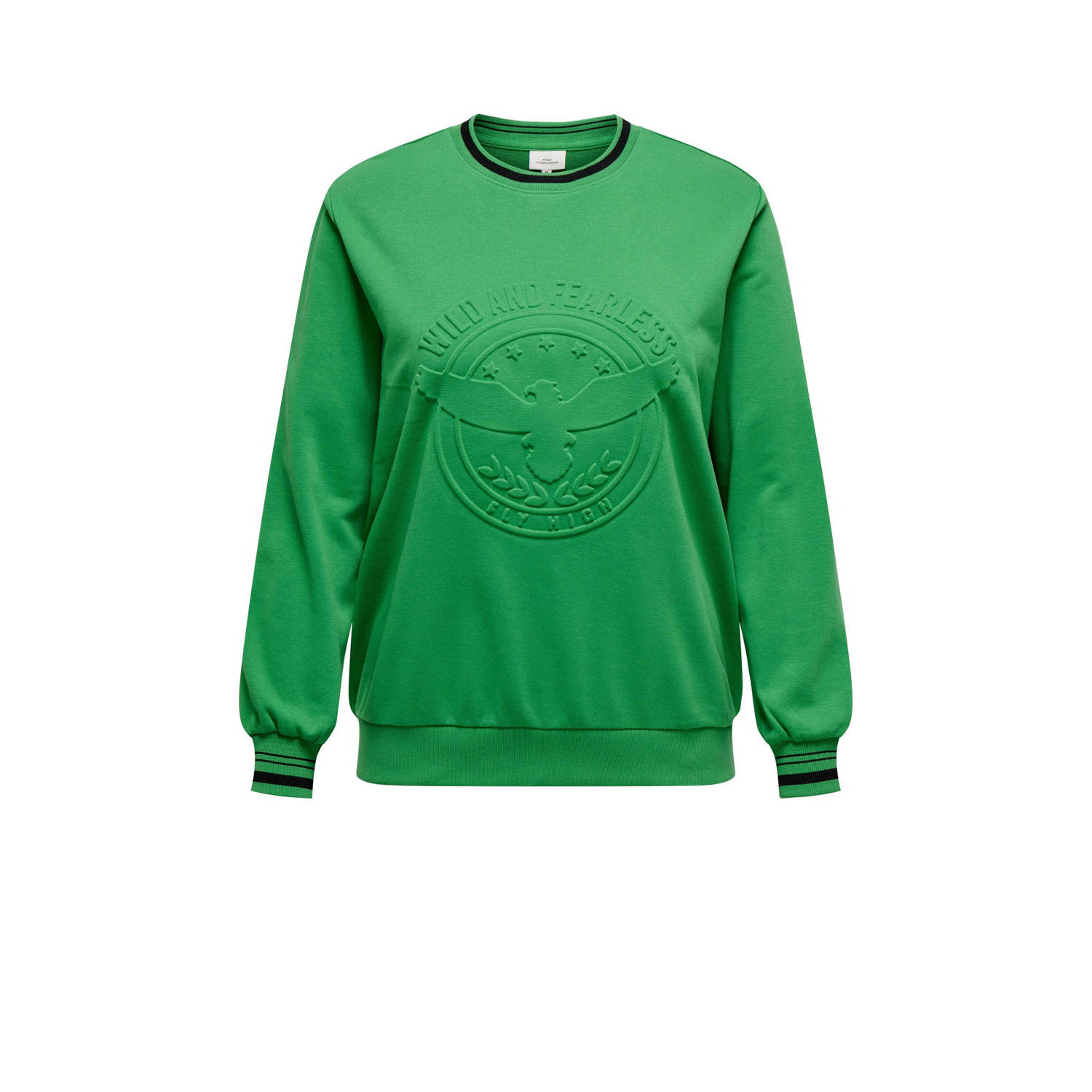 Only Carmakoma Groene Sweatshirt met reliëf Green Dames