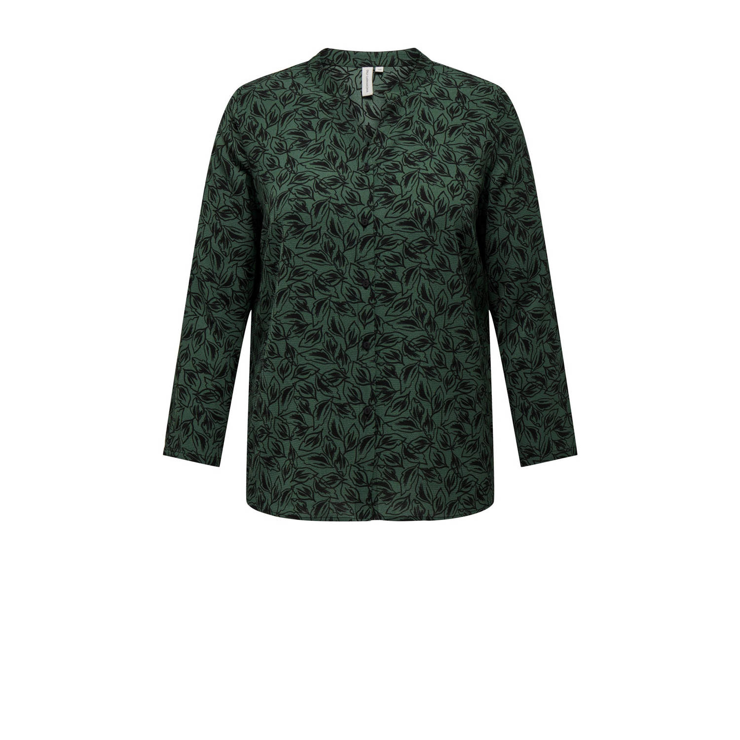 ONLY CARMAKOMA blouse CARLUX met bladprint groen