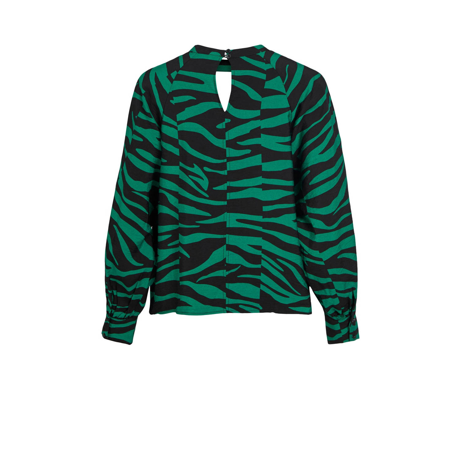 OBJECT Curve blousetop met zebraprint groen zwart