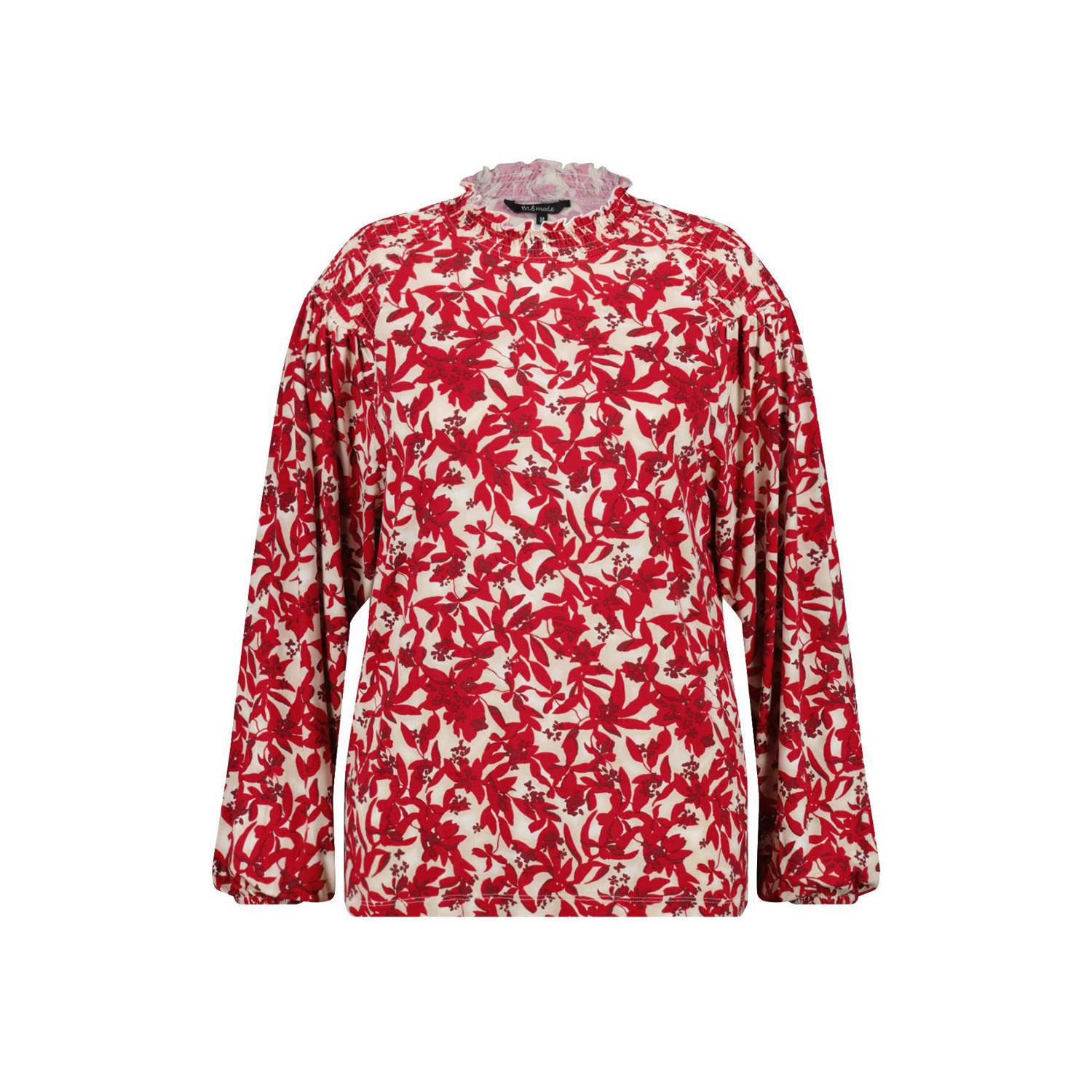 MS Mode gebloemde top rood ecru