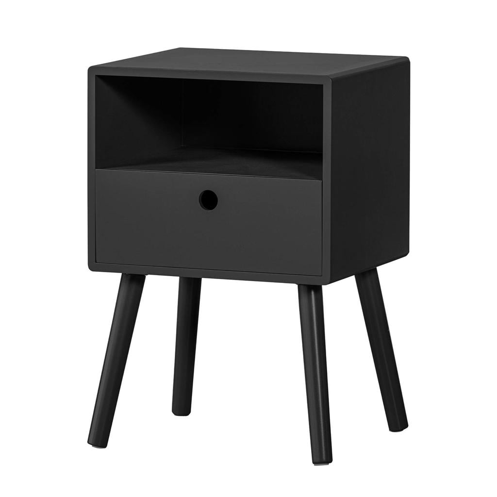 WOOOD WOOOD Ozzy Nachtkastje Hout Zwart 53x36x30 Ozzy