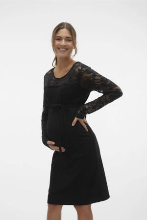 zwangerschapsjurk met kant zwart