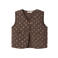 LIL' ATELIER MINI gebloemd gilet van katoen bruin/beige